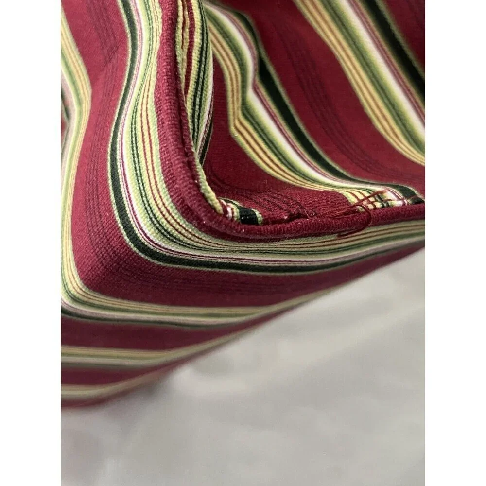 Longaberger Canvas Holiday Red Stripe poinsettia Small Tote
